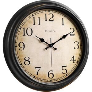 Crosstime Vintage Black Wall Clock 16in